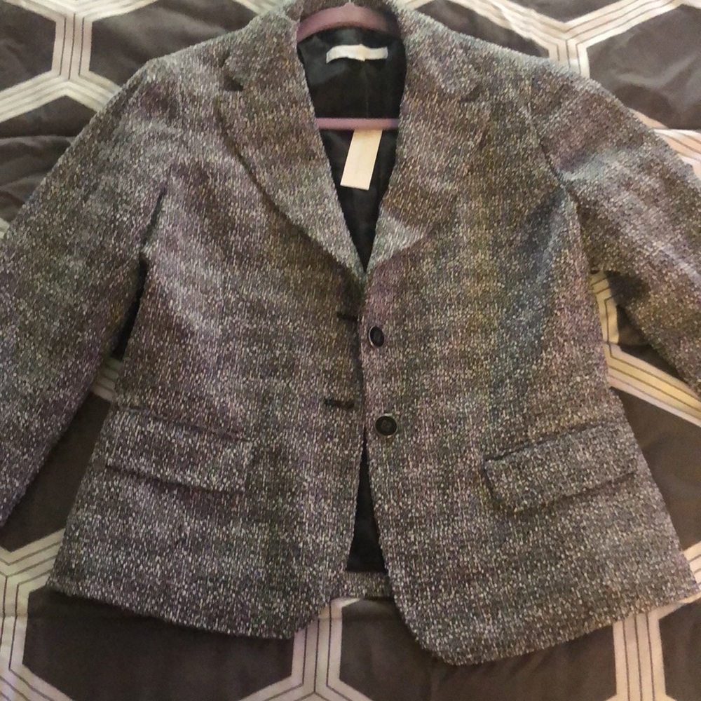 New York & Company Gray Tweed Coat Size 10 New